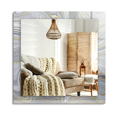 Lustro z nadrukiem prostokątne Abstrakcyjne wzory marmuru