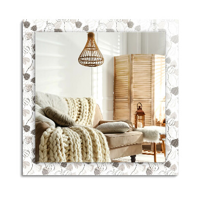 Lustro z nadrukiem prostokątne Liście wzór