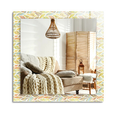 Lustro dekoracyjne prostokątne Kolorowe fale liście