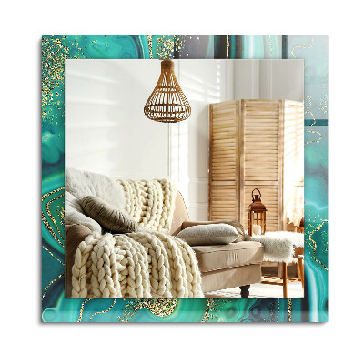 Lustro z nadrukiem dekoracyjne prostokątne Abstrakcyjna zielona tekstura