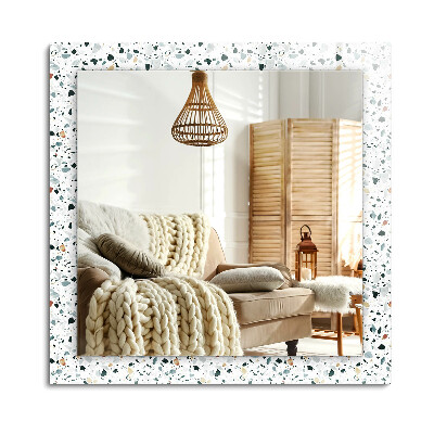 Lustro z nadrukiem prostokątne Wzór terrazzo mozaika