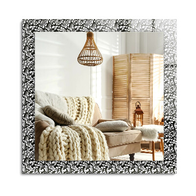 Lustro dekoracyjne prostokątne Czarno-białe ornamenty