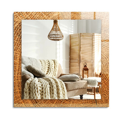 Lustro dekoracyjne prostokątne Przekrój pnia drzewa słoje