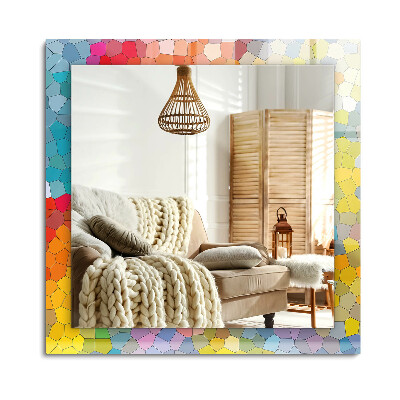 Lustro z nadrukiem prostokątne Kolorowa mozaika abstrakcyjna