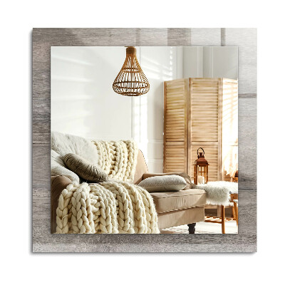 Lustro dekoracyjne prostokątne Drewniana tekstura deski