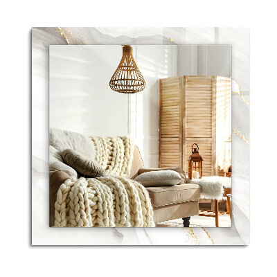 Lustro dekoracyjne prostokątne Szary marmur