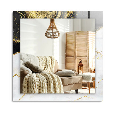 Lustro dekoracyjne prostokątne Abstrakcyjna sztuka złota