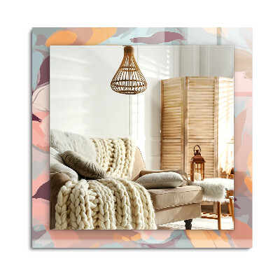 Lustro dekoracyjne prostokątne Kwiaty liście pastelowe