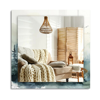 Lustro dekoracyjne prostokątne Las we mgle