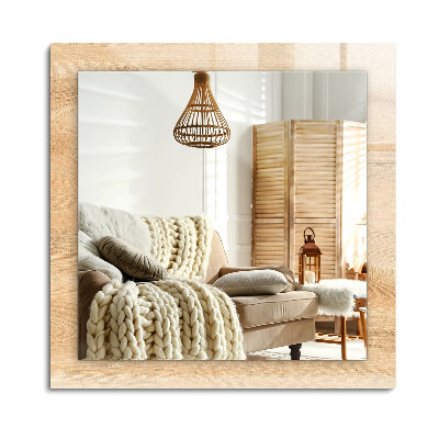 Lustro dekoracyjne prostokątne Drewniana tekstura deski