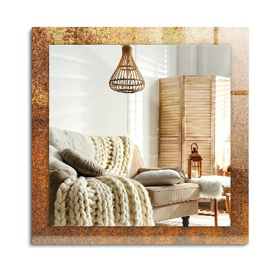 Lustro dekoracyjne prostokątne Modna Rdza Blacha