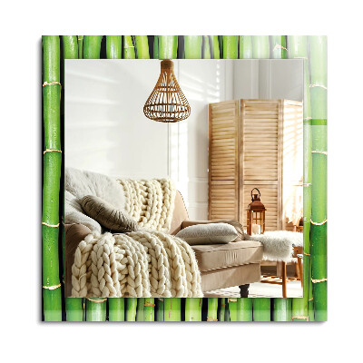 Lustro dekoracyjne prostokątne Zielone łodygi bambusa