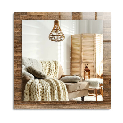 Lustro dekoracyjne prostokątne Drewniane panele