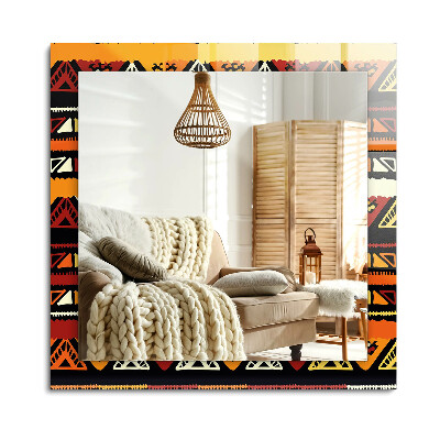 Lustro z nadrukiem prostokątne Kolorowy wzór etniczny