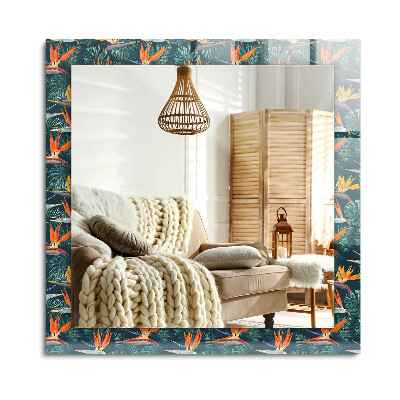 Lustro dekoracyjne prostokątne Kwiaty i liście