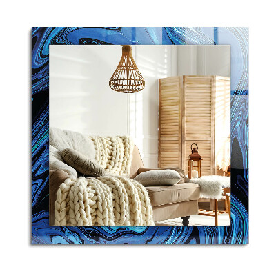 Lustro dekoracyjne prostokątne Abstrakcyjny wzór niebieski