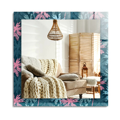 Lustro dekoracyjne prostokątne Palmy wzór kolorowy