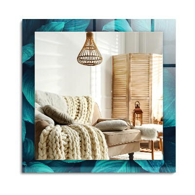 Lustro dekoracyjne prostokątne Liście Zielone