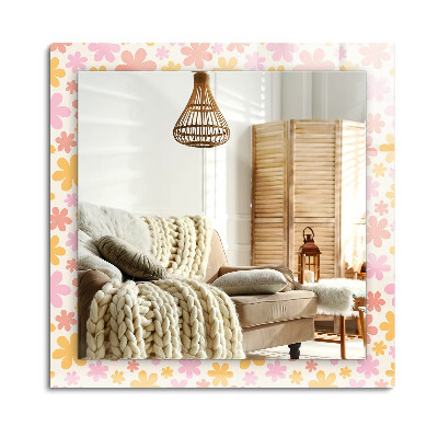 Lustro dekoracyjne prostokątne Kwiatowy wzór