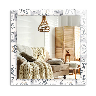 Lustro dekoracyjne prostokątne Wzór kafelkowy ornamenty