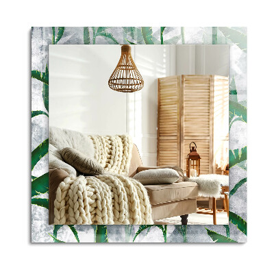 Lustro dekoracyjne prostokątne Zielone liście rośliny