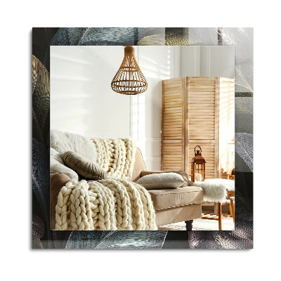 Lustro z nadrukiem prostokątne Kolorowe liście roślin