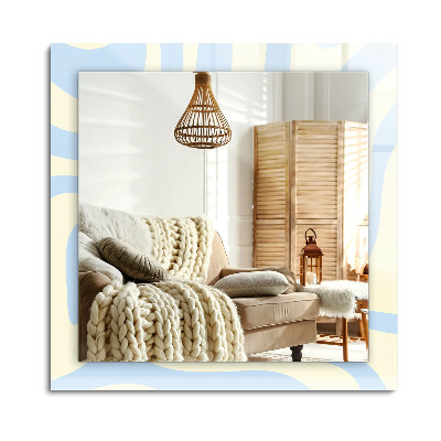 Lustro z nadrukiem prostokątne Abstrakcyjne faliste wzory