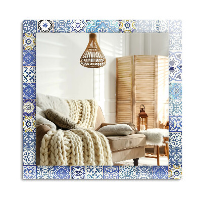 Lustro dekoracyjne prostokątne Kolorowe kafelki mozaika