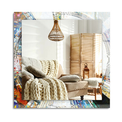 Lustro dekoracyjne prostokątne Abstrakcyjna mozaika okręgów