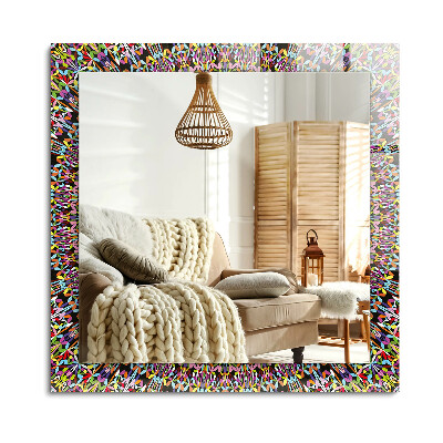 Lustro dekoracyjne prostokątne Kolorowa mandala wzór