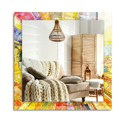 Lustro dekoracyjne prostokątne Kolorowa abstrakcyjna mozaika