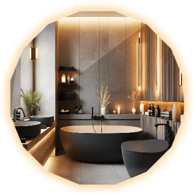 Lustro geometryczne LED bez ramy