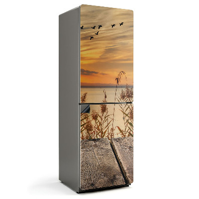 Mata magnetyczna na lodówkę Zachód słońca w lustrze wody