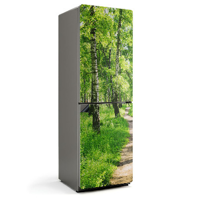 Mata magnetyczna na lodówkę Leśna droga w otoczeniu przyrody