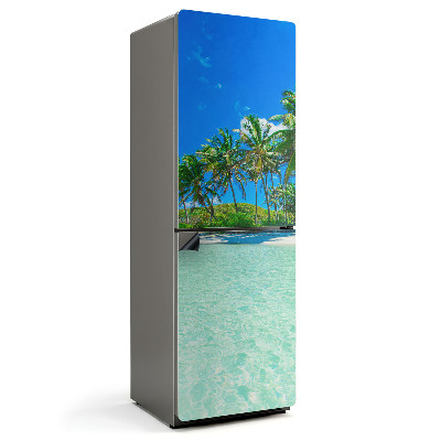 Mata magnetyczna na lodówkę Tropikalny krajobraz z palmami