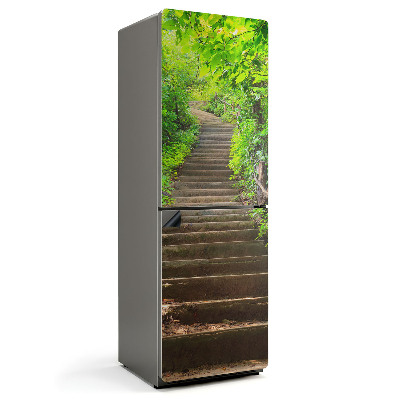 Mata magnetyczna na lodówkę Zielona sceneria z schodami