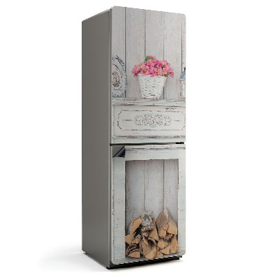 Mata magnetyczna na lodówkę Kwiatowy rustykalny kominek