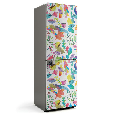 Mata magnetyczna na lodówkę Tęczowe liście i kwiaty