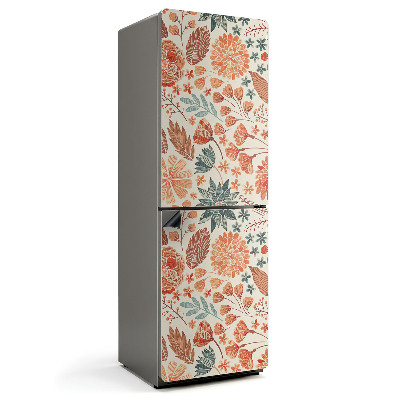 Mata magnetyczna na lodówkę Kwiatowa kompozycja z zielonymi liśćmi