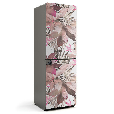 Mata magnetyczna na lodówkę Kwiatowy motyw z zielonymi liśćmi