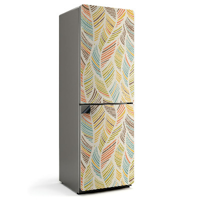 Mata magnetyczna na lodówkę Zielone fale z liściastym motywem