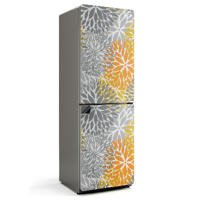 Mata magnetyczna na lodówkę Roślinne motywy w geometrycznych kształtach