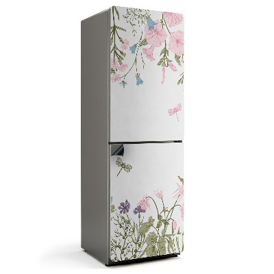 Mata magnetyczna na lodówkę Kwiaty z owadami w harmonijnym zestawieniu