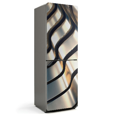 Mata magnetyczna na lodówkę Fale metalicznej struktury