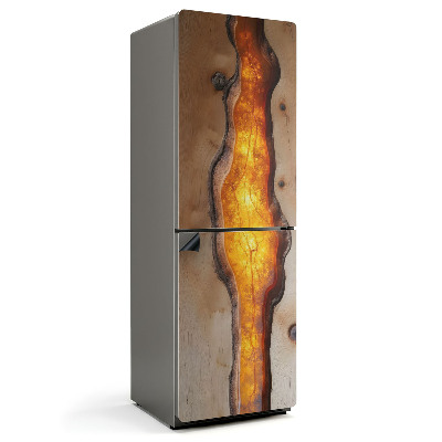 Mata magnetyczna na lodówkę Wzór drewna z żywicznymi akcentami