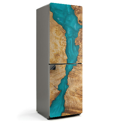 Mata magnetyczna na lodówkę Wzór drewna z żywicznym akcentem