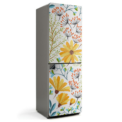 Mata magnetyczna na lodówkę Kwiaty na jasnym tle