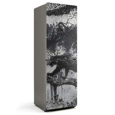 Mata magnetyczna na lodówkę Pantera wśród liści