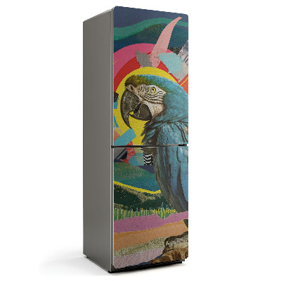 Mata magnetyczna na lodówkę Papuga w abstrakcyjnym stylu