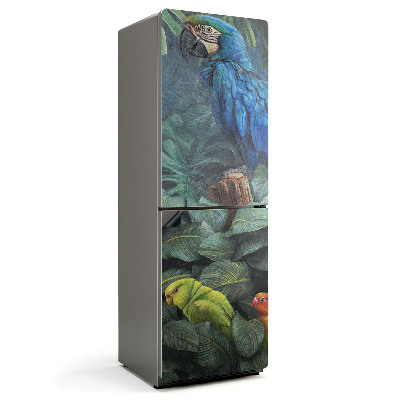 Mata magnetyczna na lodówkę Tropikalne papugi w zielonej dżungli
